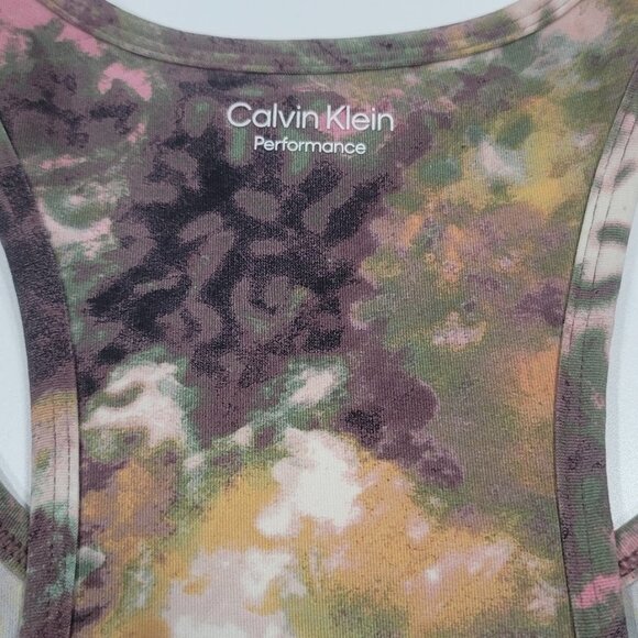 Calvin Klein Printed Racerback Cropped Tank Top Size Large - Picture 8 of 9